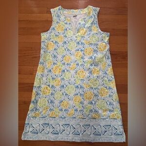 Lands End Shift Dress Women’s Size M 10/12 Lemon Lime Swim Cover Up Vacation
